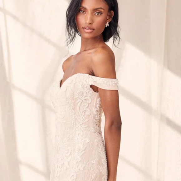 Promised Love Beaded Lace Off-the-Shoulder Maxi Dress - Picture 3 of 8